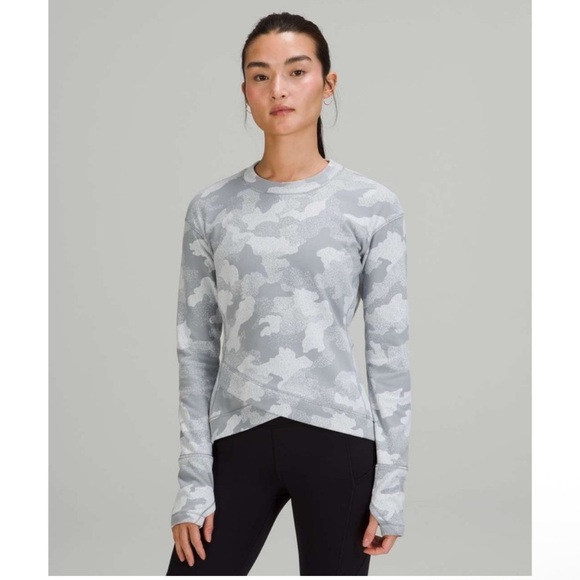 Lululemon Close to Crossing Long Sleeve Shirt Camo Rhino Grey Starlight Size 6 - Picture 1 of 8